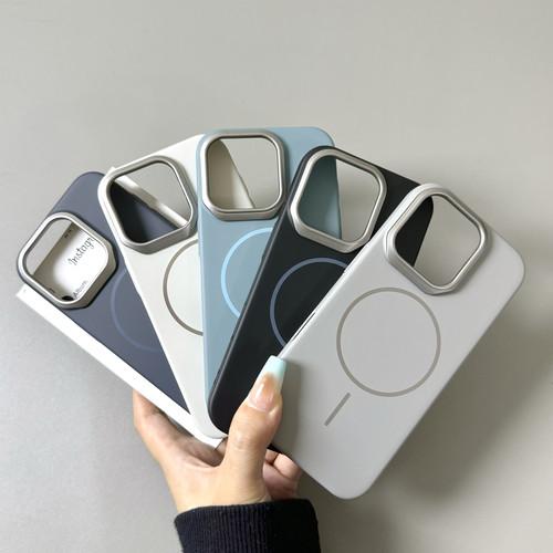 高级感纯色哑光磁吸硬壳适用iPhone17手机壳16promax苹果15/14/13小众简约12