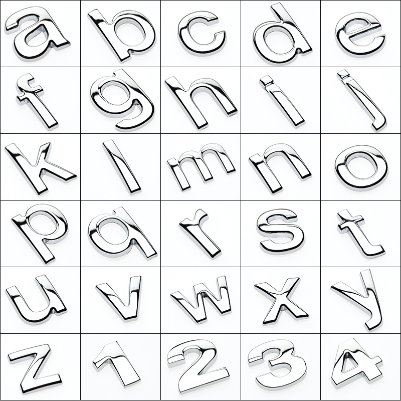 汽车小写字母贴英文特殊符号金属车贴数字标字括号3D个性改装尾标