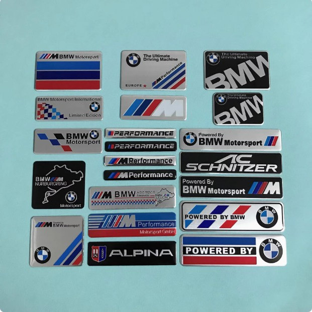 适用于宝马车贴M performance金属车标贴BMW铭牌铝标叶子板装饰贴