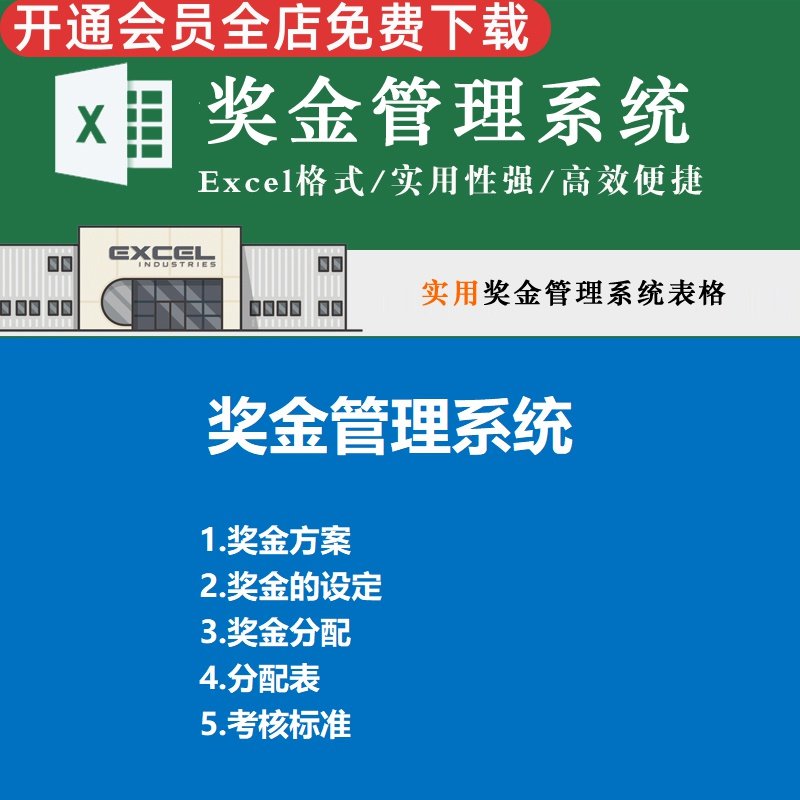 奖金管理系统表格实用性强快捷高效时间数据直观 方案设定分配考核岗位分配机制流程方案分配记录Excel模板