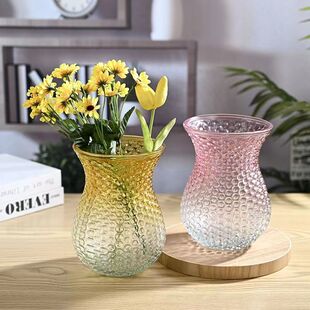 新中式清新白菜玻璃花瓶鲜花插花瓶摆件家居装饰绿植桌面插花器