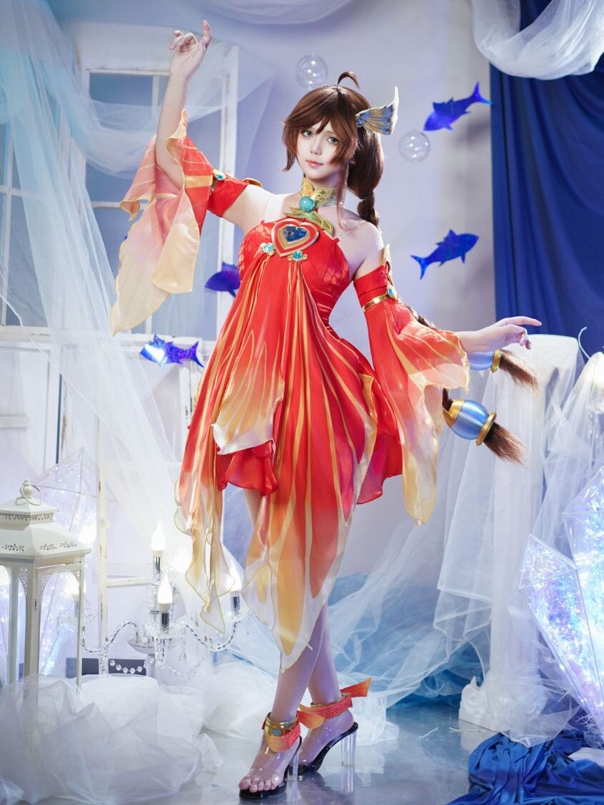 【送发光发尾球】王者荣耀大乔沧海之曜皮衣套装-动漫cosplay套装