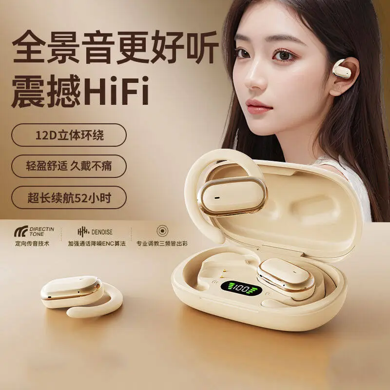 X96挂耳式跨境新款高音质蓝牙5.3智能数显舒适佩戴长续航私模通用