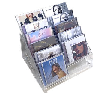 专辑唱片展示架子亚克力多层dvd光碟盘磁带周边收藏桌面cd收纳盒