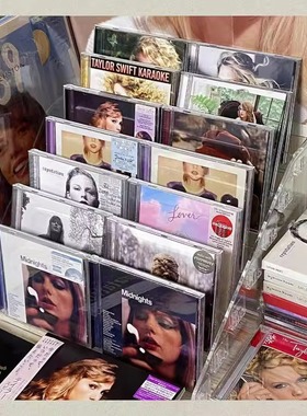 CD架透明亚克力碟片光碟明信片磁带周边存放阶梯展示架专辑收纳盒
