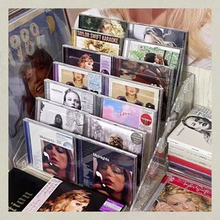 CD架透明亚克力碟片光碟明信片磁带周边存放阶梯展示架专辑收纳盒