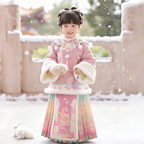 女童汉服2025冬款加厚新中式国风