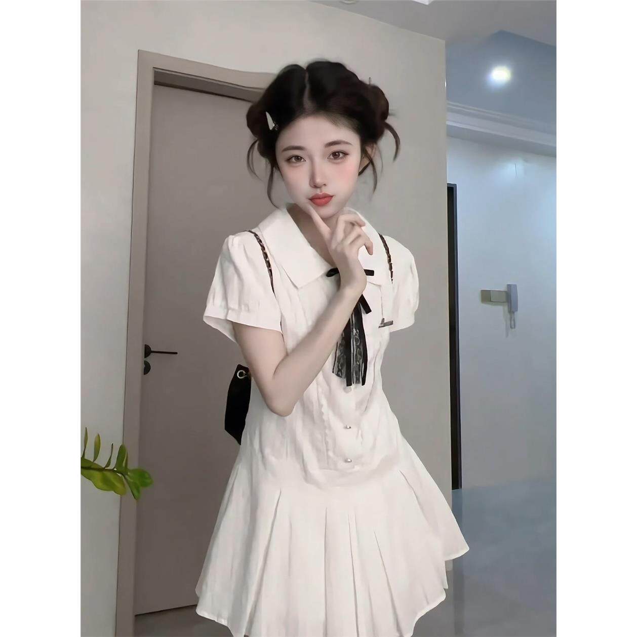 法式甜辣妹学院风洋装女