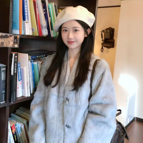 富家千金风拉绒皮毛外套女2026秋冬新款高品质小个子时尚气质上衣