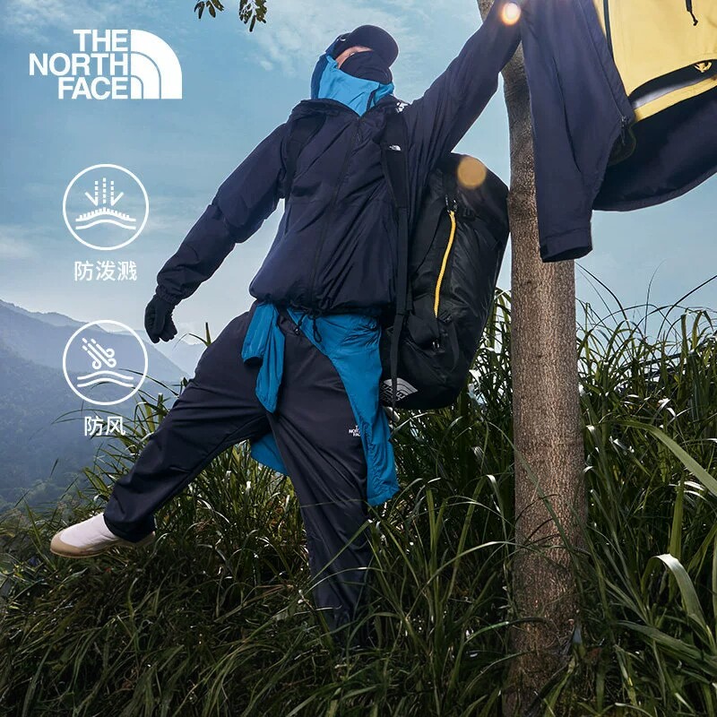 TheNorthFace北面防风防泼水薄绒软壳裤男2026秋冬户外直筒裤8DMG