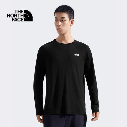 北面美利奴羊毛长袖T恤男