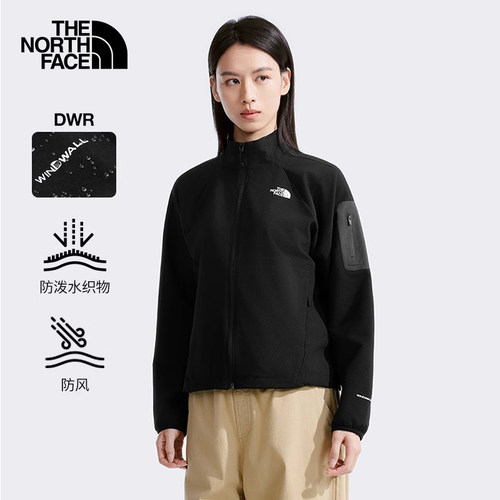 北面户外运动防风防泼水软壳衣
