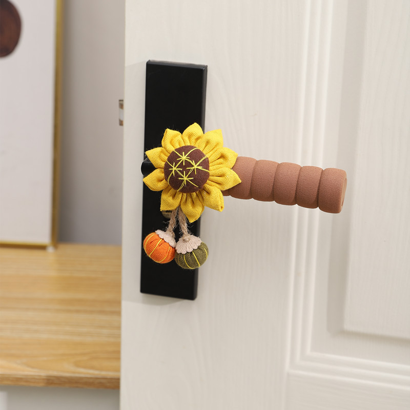 INS花朵门把手套防撞柔软保暖保护套家居防磕碰通用防静电门锁套