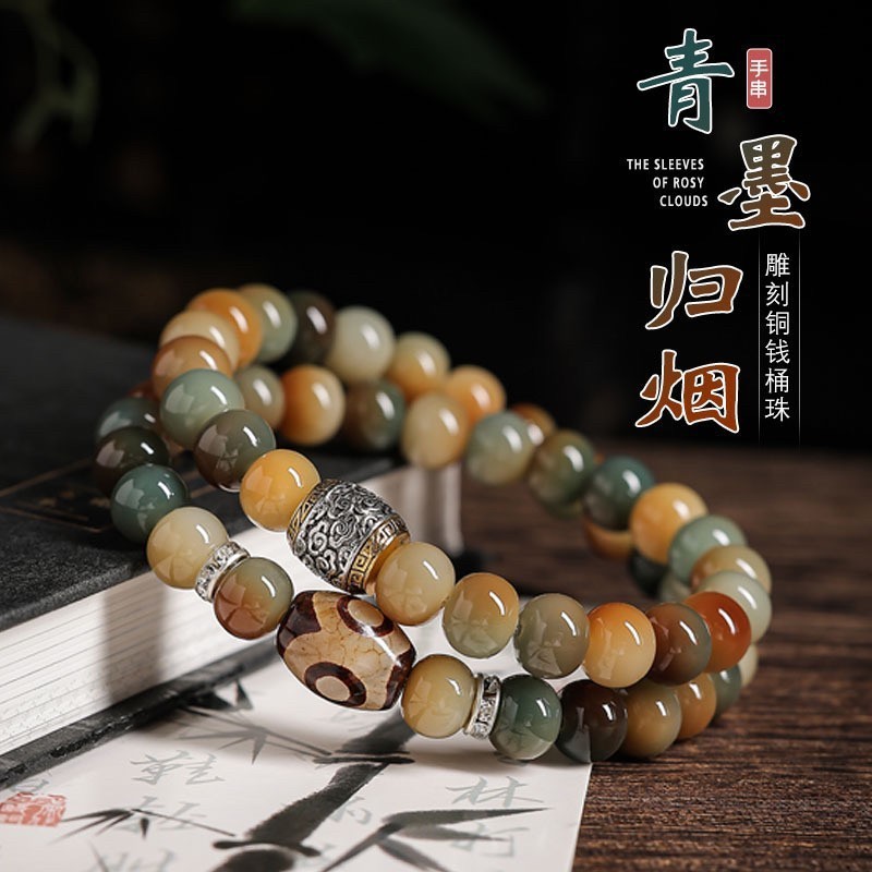 敦煌飞天菩提子手串108颗佛珠男女文玩多双圈手链菩提子手持盘玩