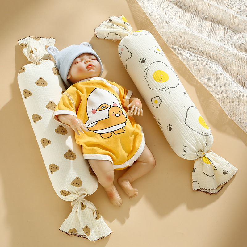 宝宝糖果枕纯棉纱布新生婴儿荞麦枕头侧睡靠枕儿童夹腿抱枕压被包