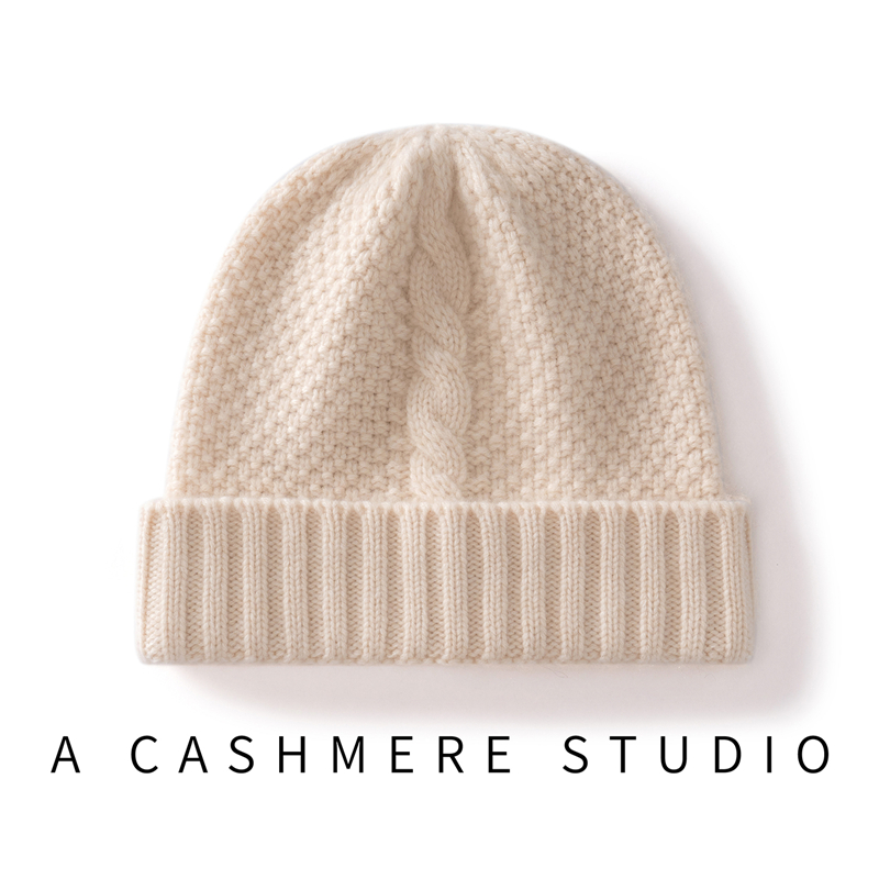 2025新款山羊绒帽子女冬季加厚针织毛线包头护耳月子帽百搭男