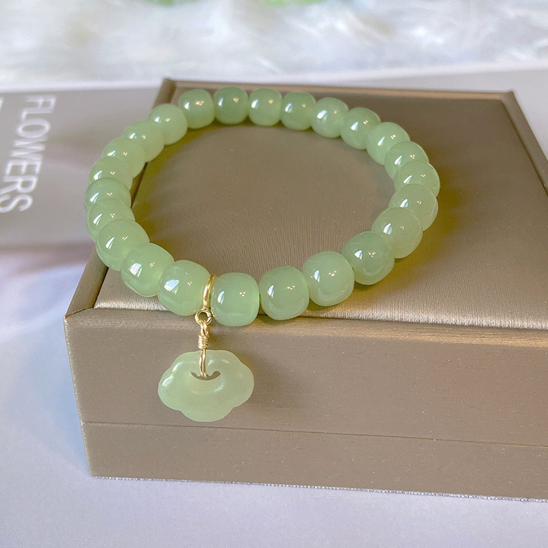 新疆和田玉手链天然玉石翡翠手串高档高品质晴水养人助运保真玉石