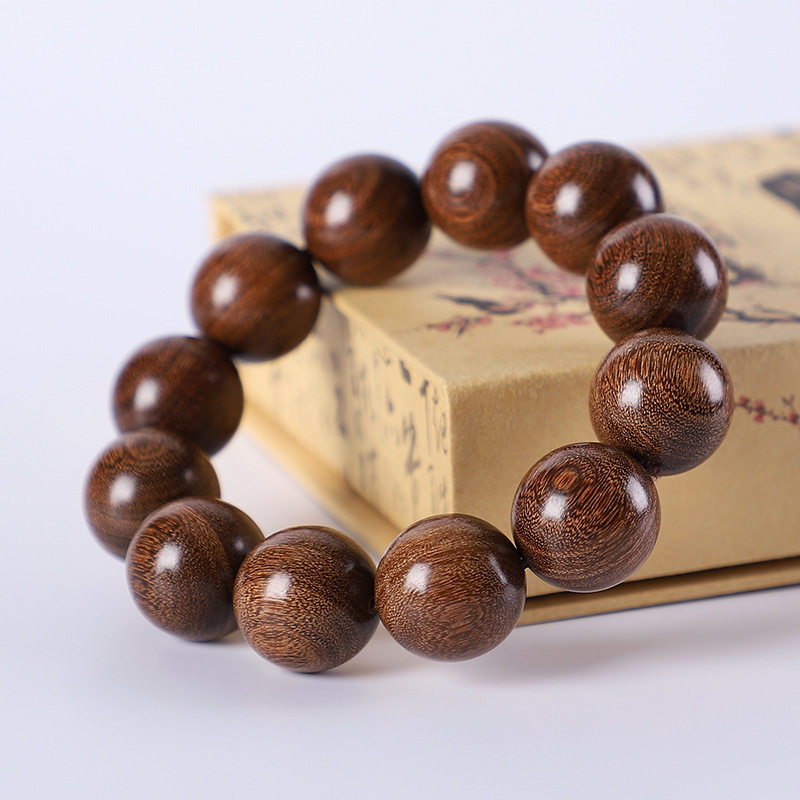 官方高密老料小叶紫檀民族风佛珠20mm手串黄花梨檀香木绿檀木手链