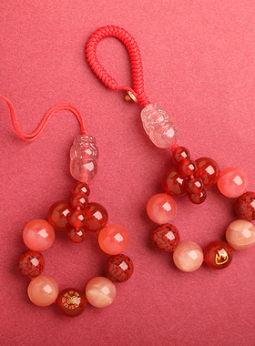 爆款五行补喜火红玛瑙晶