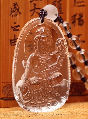 艾钰天然白水晶普贤菩萨