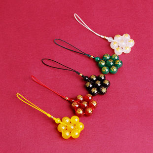 官方红玛瑙七星阵五行卦属火钥匙扣缺火补火朱雀吊坠离为火手机链