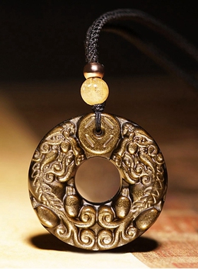 正品天然金耀石貔貅平安