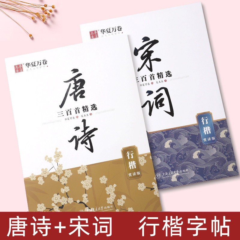 吴玉生行楷字帖唐诗三百首成年男练字硬笔书法唐诗宋词成人临摹练字帖高中生女生清秀行书古诗词连笔大学生手写体华夏万卷钢笔字帖