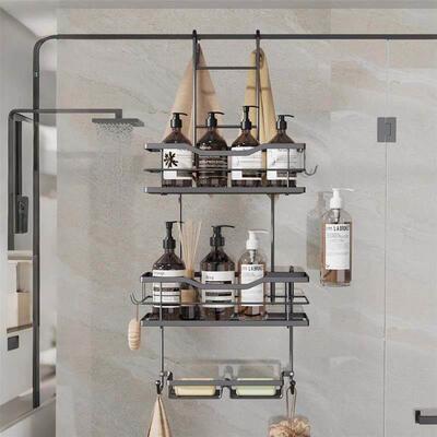 Rear shelf of bathroom door for storage in the bathroom