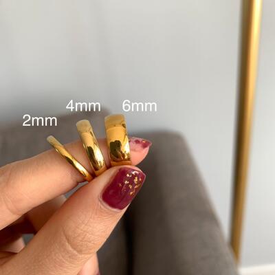 Gold stainless steel ring不锈钢素圈情侣戒指金色不锈钢手饰潮