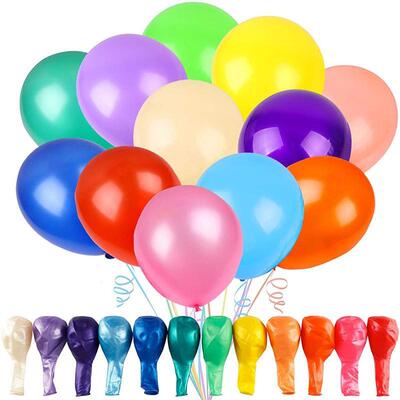100/50Pcs Multicolor Round Pearl Balloons Mini Bright Rainbo
