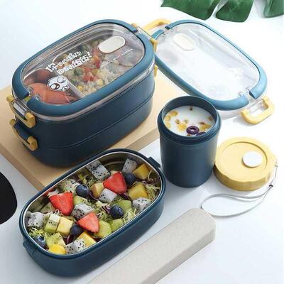 Stainless Steel Insulated Lunch Box student School Tableware
