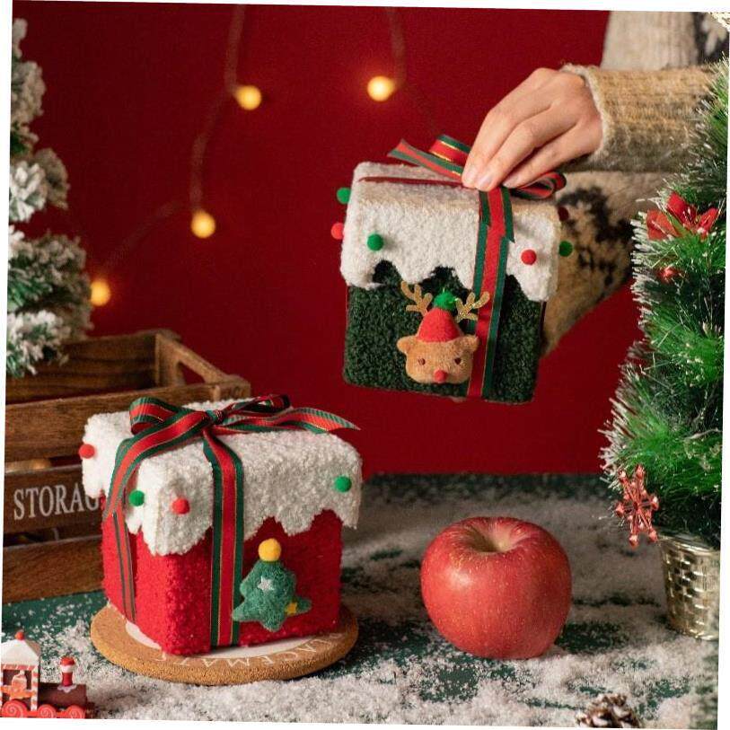 圣诞礼盒Christmas velvet fabric Christmas Eve Apple Gift Box