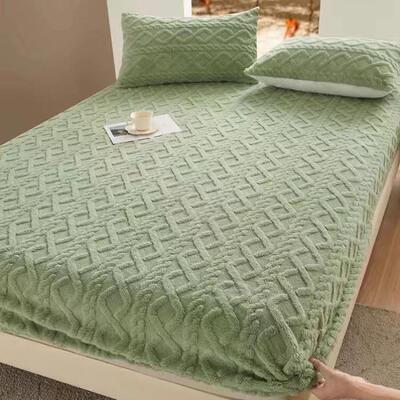 Warm Flannel Fitted Sheet Bedsheet Bed Mattress Cover single