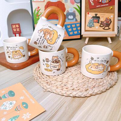 350ML Cute Cat Ceramic Cup Mug Student Gift