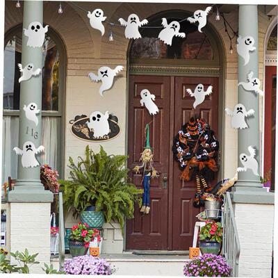 21PCS万圣节Halloween Ghost PET decorative wall stickers贴纸