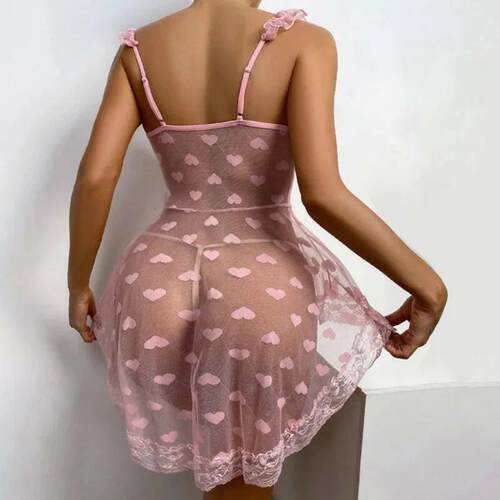 Lace Emotional Mesh Lingerie Size Sling Nightdress Plus