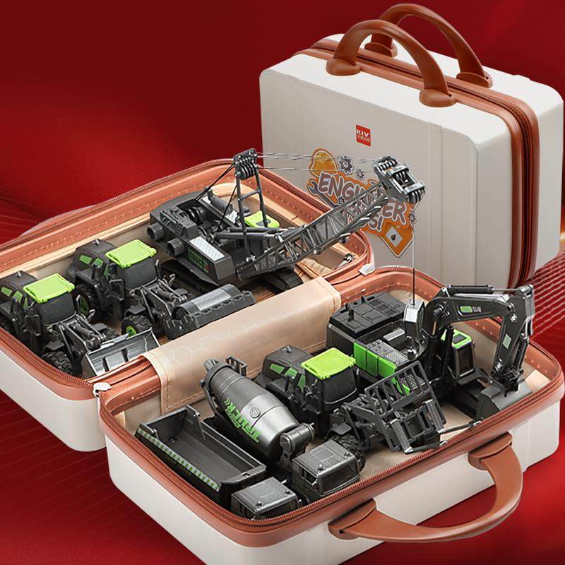 卡威儿童合金吊车挖掘机搅拌车玩具车模型男孩车模工程车玩具礼物