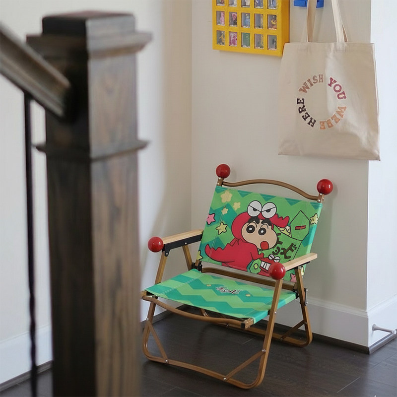 蜡笔小新周边阳台休闲椅子户外露营克米特椅卡通折叠儿童靠背椅