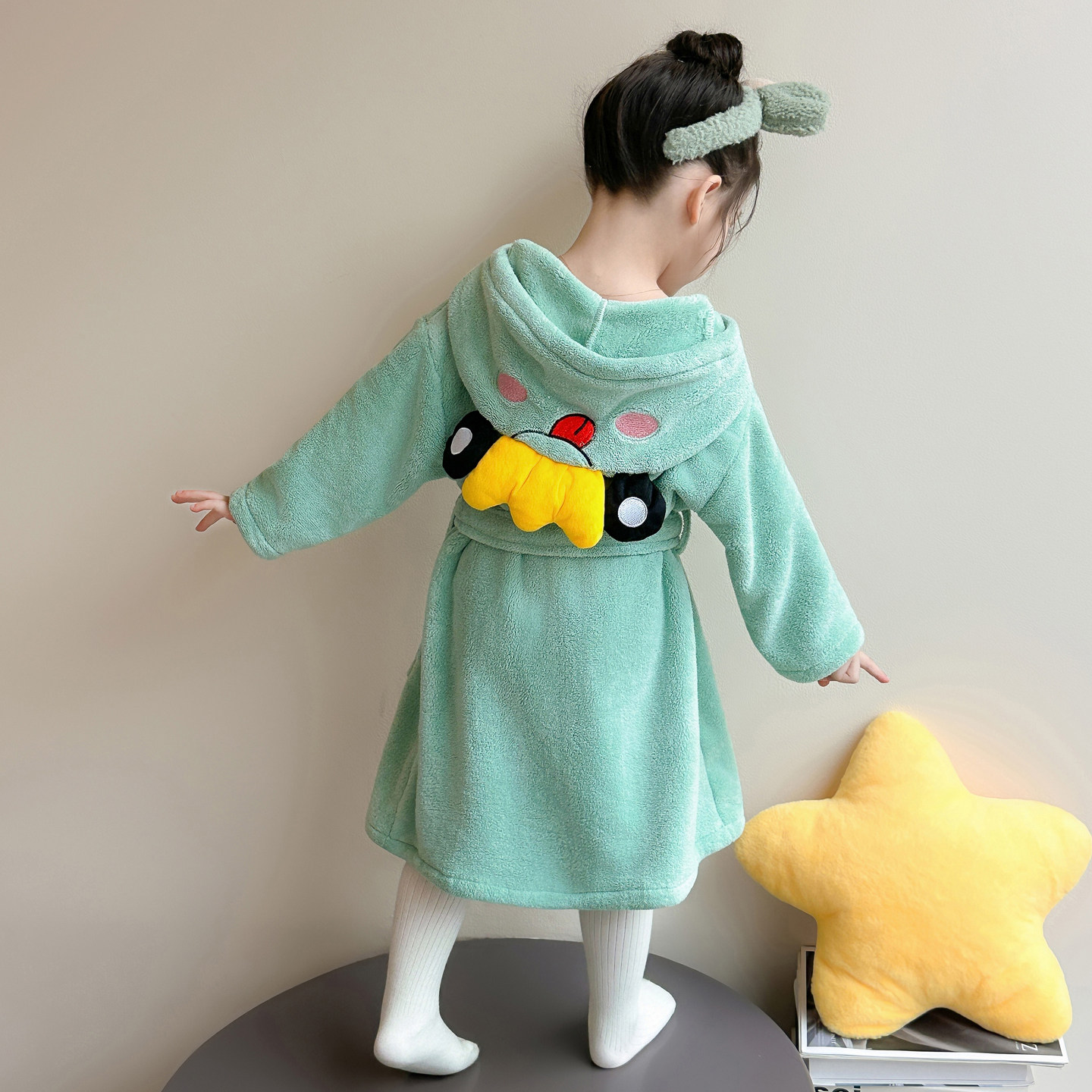 女童秋冬款女孩宝宝珊瑚绒睡袍儿家居袍/睡袍