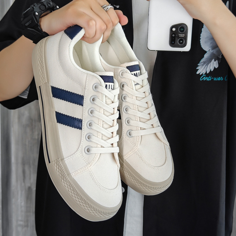 VASIBAEN男鞋子潮2025秋季新款帆布鞋男德训板鞋百搭休闲小白鞋,男鞋帆布鞋,星座517-1 VASIBAEN男鞋子潮2025秋季新款帆布鞋男德训板鞋百搭休闲小白鞋,男鞋帆布鞋,星座517-1