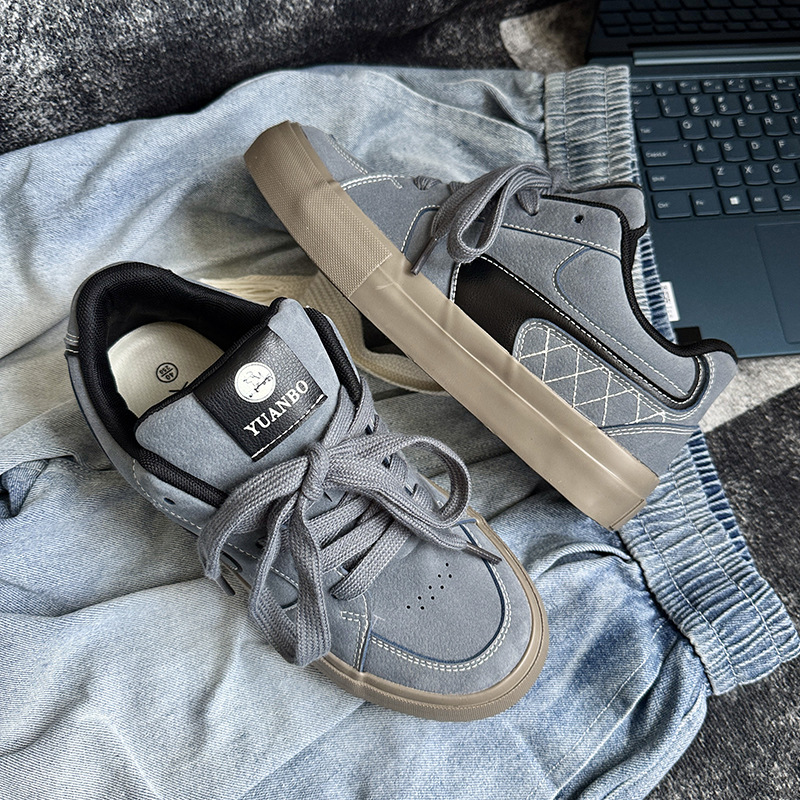 翻毛皮男士休闲板鞋2025春季新款男鞋子潮鞋XZ517-1XZ016P70，男鞋休闲鞋，星座517-1