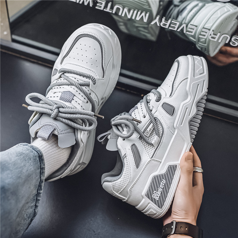 秋透气2024新款厚底鞋子面包鞋男款休闲板鞋男XZ517-1XZ1018P60，男鞋休闲鞋，星座517-1