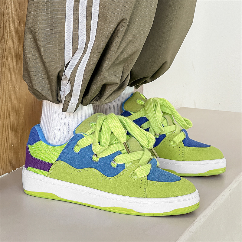 面包鞋拼色多巴胺冬超火百搭潮滑板鞋情侣款XZ517-1XZ172P65，男鞋帆布鞋，星座517-1