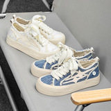 新款情侣鞋星星厚底板鞋学生小白鞋潮侣帆布鞋XZ517-1XZ130P65，男鞋休闲鞋，星座517-1