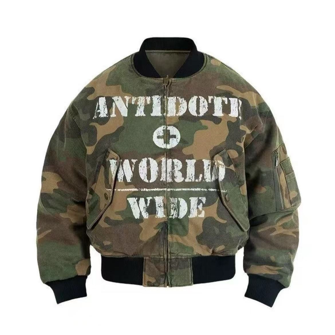 2025秋冬新款春秋季美式双两面穿迷彩飞行员夹克男短款棒球服Clea