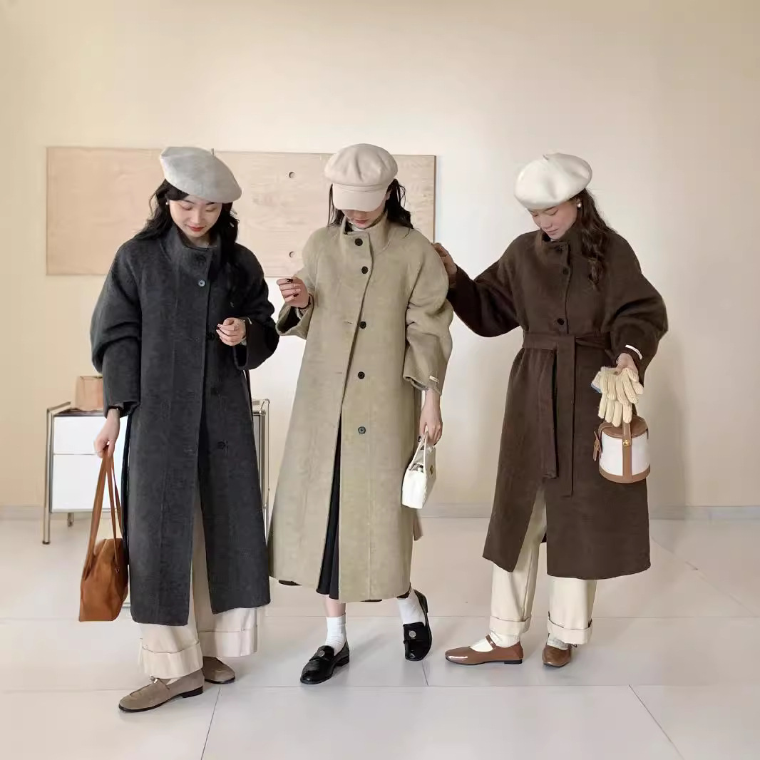 高端双面羊绒大衣秋冬新单排扣长毛加厚宽松羊毛呢外套女显瘦冬季