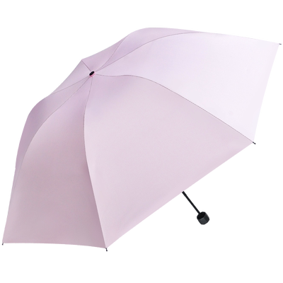 红叶晴雨伞纯色黑胶三折伞