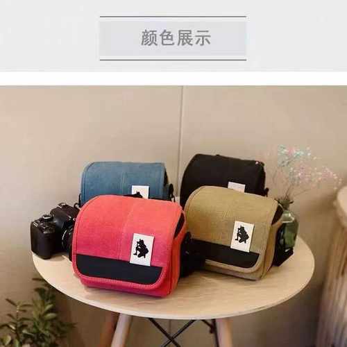 索尼相机包适用于富士微单包佳能单反相机包尼康复古单肩包男便携