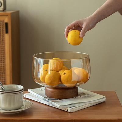 玻璃水果盘轻奢高档客厅家用茶几高颜值精致日式零食糖果干果盘