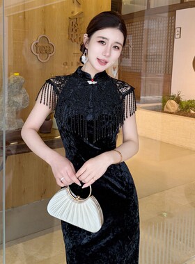 旗袍云肩小披肩短款新中式女黑色坎肩国风优雅镂空2026年新款外搭